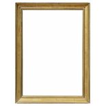 Goldene Profilleiste mit Glas, Italien 19.Jh., AM 50x37cm , FM 45x32cm, etwas defektGolden frame
