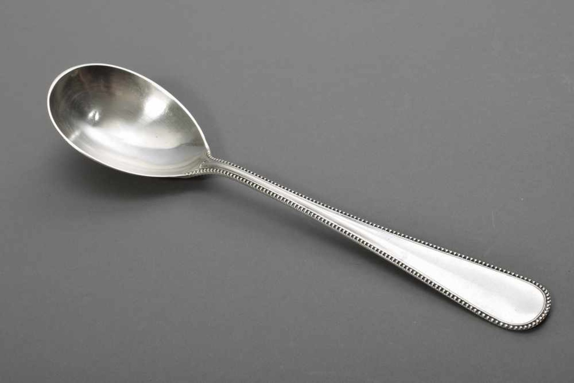 Vorlegelöffel "Perlmuster", Silber 800, 102g, L. 25,5cm, DruckstelleServing spoon ''Perlmuster'',