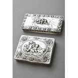 2 Diverse Döschen "Putti", Silber 800, 177g, H. 9/7cm2 Various boxes ''Putti'', silver 800, 177g, h.