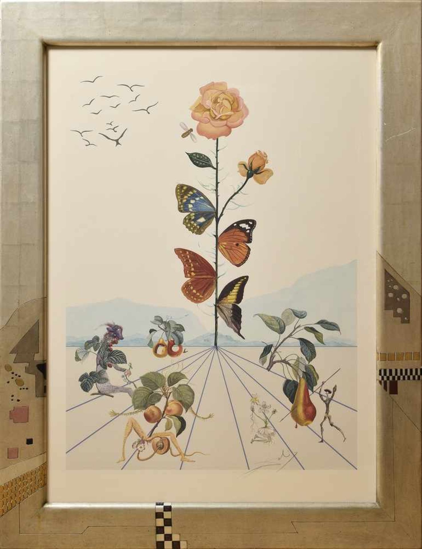 Dali, Salvador (1881-1973) "Rose", Farblithographie, u.r. sign/verso num. 3364, 103x73,5cm (m.R. - Bild 2 aus 2