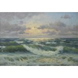 Lyongrün, Arnold (1871-1935) "Sommerabend bei Sylt", Öl/Malpappe, u.l. sign., 35x50cm (m.R. 44,