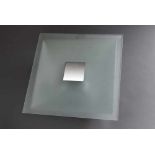 Wandleuchte "Quadrat aus Glas" mit Aluminium Montage, Entw.: Peter Preller, 1980, 40x40cmWall