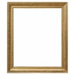 Goldene Wellenleiste, Italien 19.Jh., AM 75x64cm, FM 64x54cm, etw. def., rest.Golden frame with wave