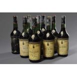 9 Flaschen Chateau Talbot Grand Cru Classe 1967, Medoc, Rotwein, Schlossabfüllung, 0,75 l.,