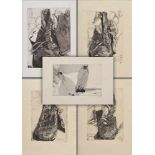 5 Diverse Janssen, Horst (1929-1995) "Schuhe" Radierungen, Griffelkunst, BM 38x27cm- 43,5x32cm5