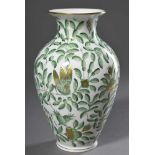 Herend Balustervase "Green Zoo" mit Goldrand, Nr. 7002/ZOVA, H. 24cmHerend baluster vase ''Green