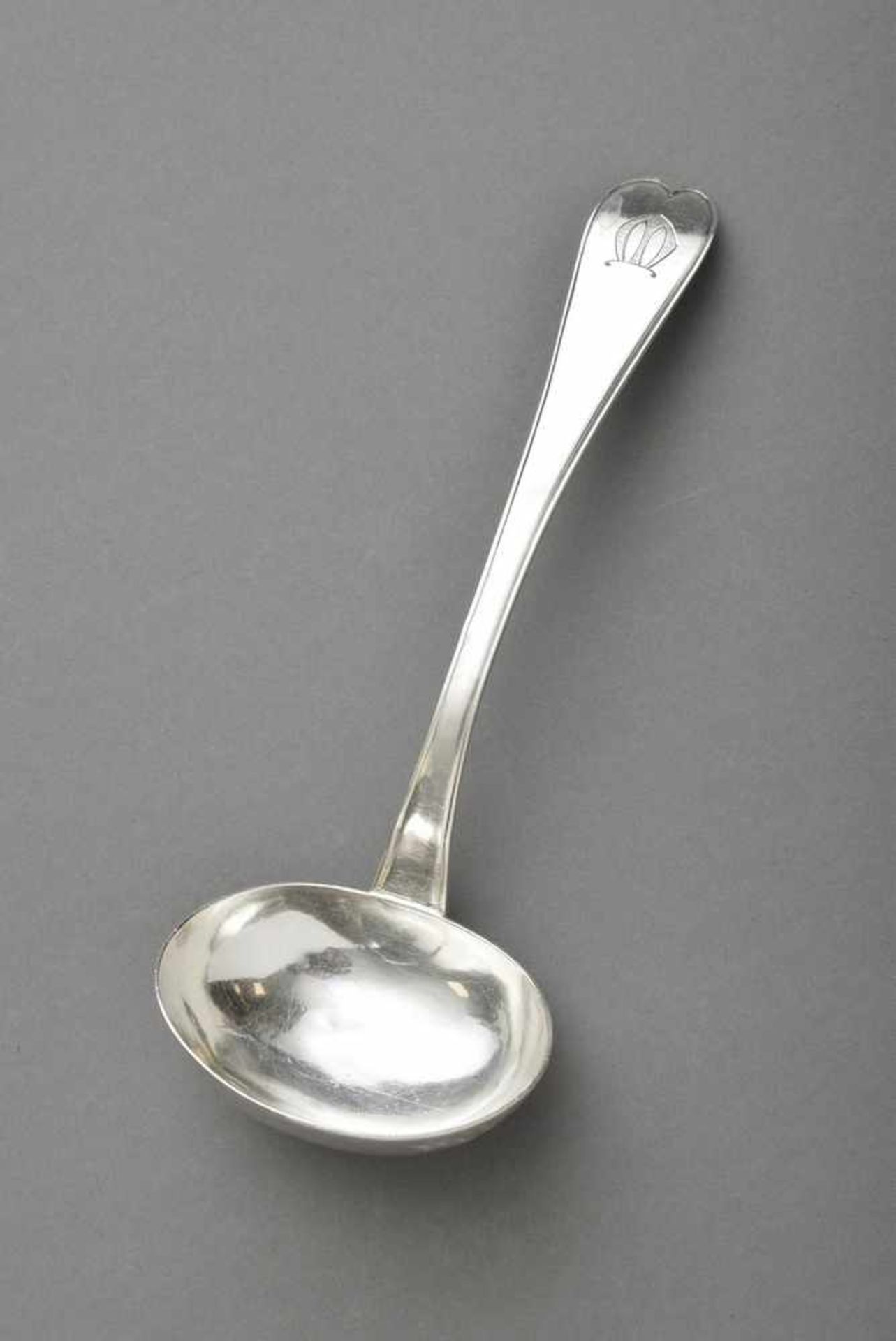 Kleine antike Saucenkelle mit Monogramm "W", Silber, 43g, Schweden, L. 17cmSmall antique sauce ladle