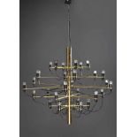 Flos Messing Deckenlampe, 30flammig, Entw.: Gino Sarfatti, H. 72cmFlos brass ceiling lamp, 30