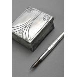 2 Diverse Teile Briefmarkendose und Schreibfeder in Original Etui, WMF/Martin Mayer, Silber 925/