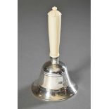 Tisch Glocke mit Elfenbein Griff, Sheffield 1896, James Dixon & Sons, Silber 925, H. 10cmTable