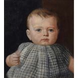 Unbekannter Maler des 19.Jh. "Portrait eines Kleinkinds", Öl/Leinwand doubliert, 32x29cm (m.R.