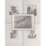 5 Diverse Weber, A.Paul (1893-1980) "Karikaturen", Radierungen, u.r. sign., Griffelkunst, BM