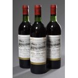 3 Flaschen Chateau Grand Moulin, Montagne de St. Emilion 1982, Rotwein, Gutsabfüllung, 0,75 l.,