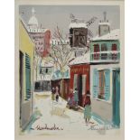 Utrillo, Maurice (1883-1955) "Montmatre", Lithographie, in der Platte sign., 27x21cm (m.R. 50x38cm)