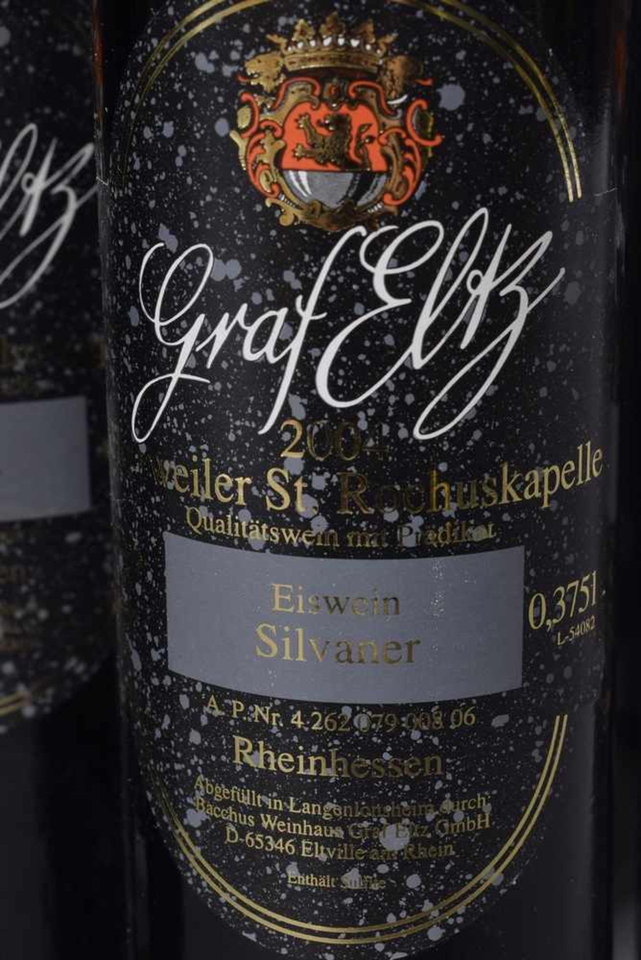 18 Flaschen Graf Eltz, Herrweiler St. Rochuskapelle, Eiswein Silvaner, Pfalz, 2004, 0,375 l., - Bild 2 aus 2