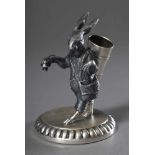 Zahnstocher Halter "Hase mit Kiepe", versilbert, WMF, um 1900, H. 9cmToothpick holder ''Rabbit