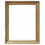 Goldene Profilleiste, Italien 19.Jh., AM 76x61cm, FM 66x50cm, etw. def.Golden frame with profile,