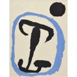 Míro, Joan (1893-1983) "Gesicht" (blau-schwarz) 1955, Farblithographie ohne Auflage aus "Derriere le