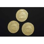 3 GG 333 Gedenkmedaillen "ALTE OPER FRANKFURT" (1880-1980), zus. 17,69g3 GG 333 commemorative medals