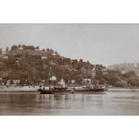 Altes Sepia Foto "Blankenese", 15x22cm (m.R. 32x39cm)Old sepia photo ''Blankenese'', 15x22cm (m.R.