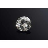Ungefasster Diamant im Brillantschliff, ca. 1.23ct/TCR/VS1, 7,13x7,01x3,98mm, Expertise Elisabeth