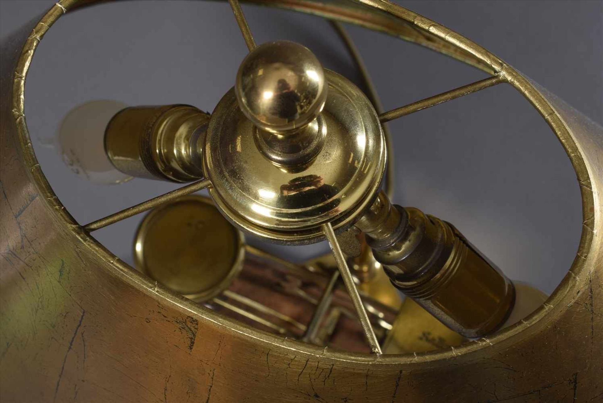 Englische Messing Briefwaage als Lampe montiert, mit Gewichten, H. 43cmEnglish brass letter scale - Bild 6 aus 6