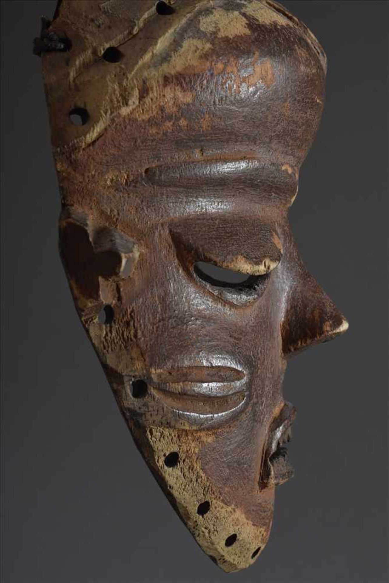 Kleine Maske mit rötlicher Bemalung, Pende DR Kongo, 22x17cm, kleine DefekteSmall mask with - Image 4 of 5