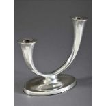 Moderner 2armiger Leuchter, Wilkens, Silber 835 (gefüllt), H. 17,5cmModern 2-armed candlestick,