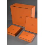 4 Diverse Hermès Boxen in verschiedenen Größen,16,5x38x36/2x24x24/4,5x20x20cm/3, 5x19,5x15cm, kleine