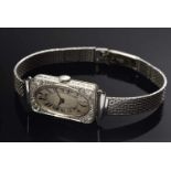 WG 585/Platin Art Deco Damenarmbanduhr mit Altschliff- und 8/8-Diamanten (zus. ca. 0.28ct/W-TCR/SI-