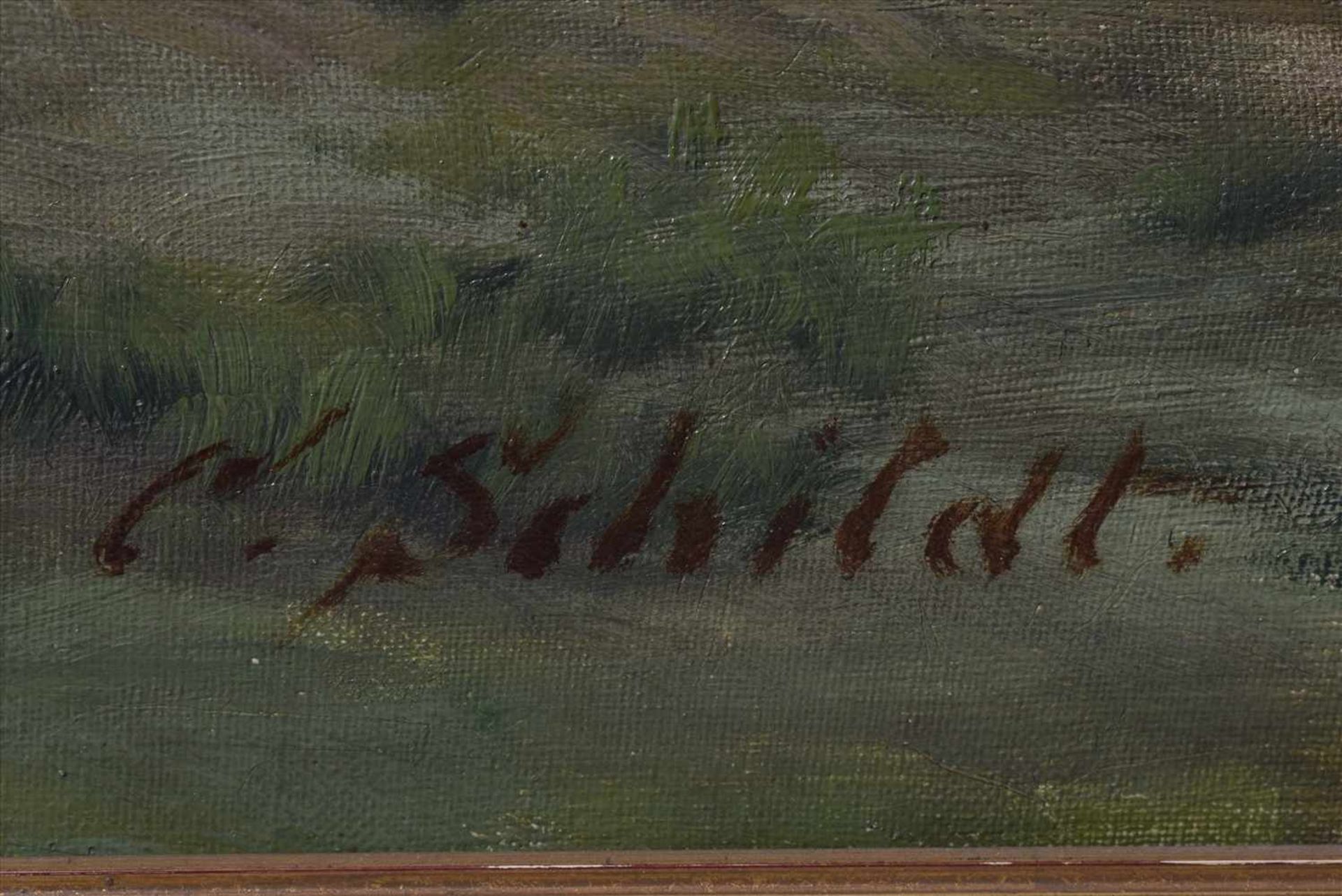 Schildt, Carl (1885-1969) "Sommerabend", Öl/Leinwand, u.r. sign., 67x96cm (m.R. 78x107cm), starkes - Image 3 of 6