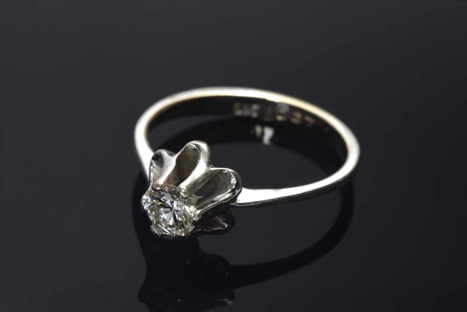 WG 585 Solitärring in Krappen Fassung (ca. 0.27ct/SI/TCR), 2,2g, Gr. 51White gold 585 solitaire ring - Image 2 of 2