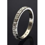 WG 585 Memoryring mit Achtkantdiamanten (zus. ca. 0.36ct/SI/TCR), 3,08g, Gr. 60White gold 585 memory