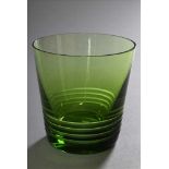 Grünes Hermès Attelage Glas, verso Ätzsignatur, H. 10cmGreen Hermès "Attelage" glass, verso