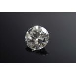 Ungefasster Diamant im Brillantschliff, ca. 1.25ct/TW/VS2, 7,11x7,04x4,05mm, Expertise Elisabeth