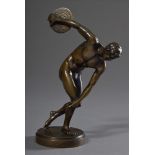 Kleine Bronze "Diskuswerfer", H. 13cm, loseSmall bronze "discus thrower", around 1910/20, h. 13cm,