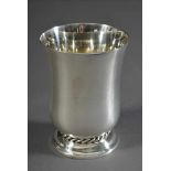 Moderner Becher mit Kordeldekor, Jakob Grimminger, Silber 925, 142g, H. 10cmModern cup with cord