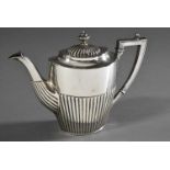 Mokkakanne im Queen Ann Stil, Wilhelm Binder, Silber 800, 201g, H. 13,5cm, kl. DruckstellenMocha pot