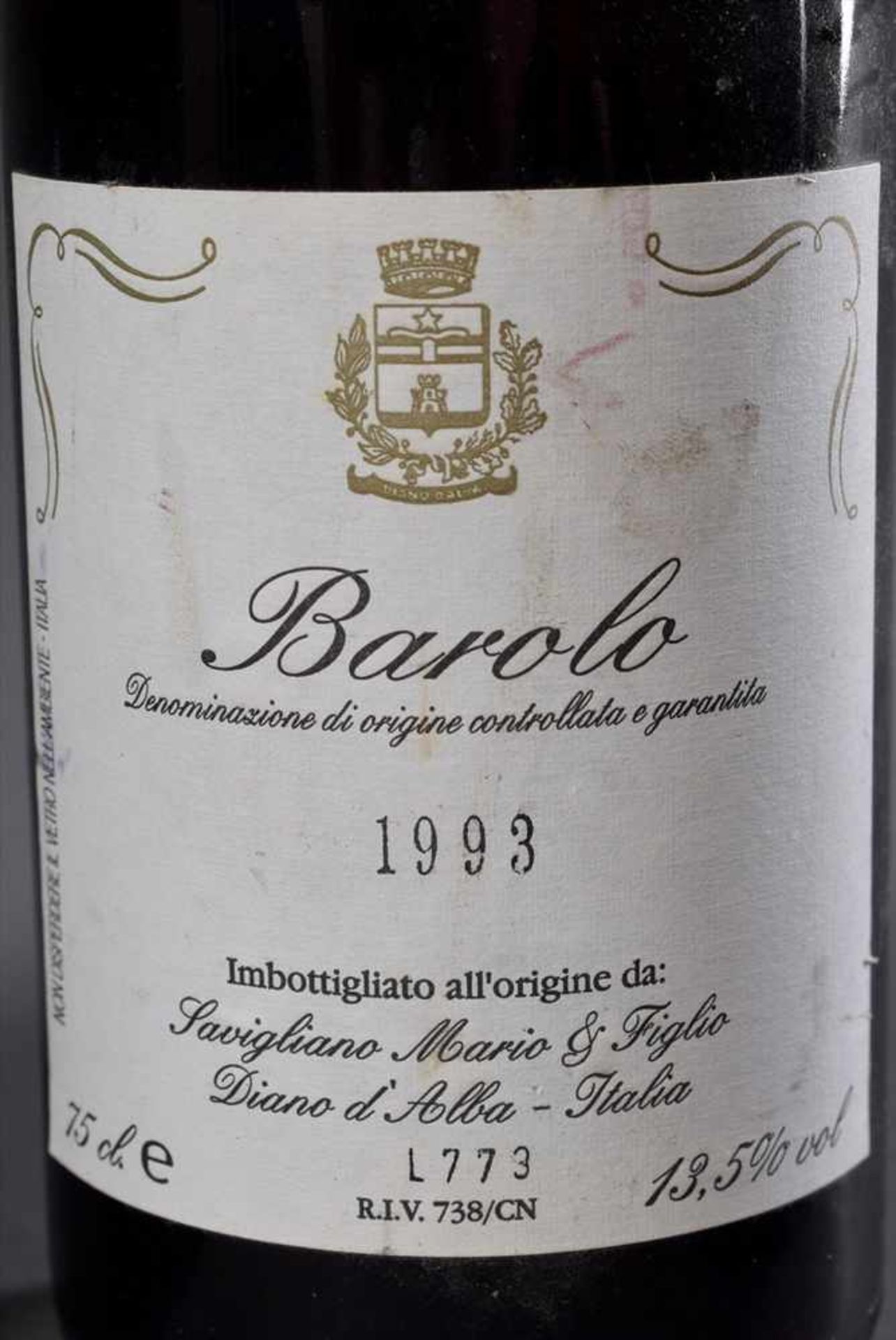 4 Diverse Rotweine: Flasche "Barolo, Michele Chiarlo", 1991, Flasche "Barolo, Savigliano Mario & - Image 3 of 9