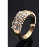 Feiner GG 585 Ring mit 8 Brillanten (zus. ca. 1 ct/VSI/W), 5,1g, Gr.54Fine GG 585 ring with 8