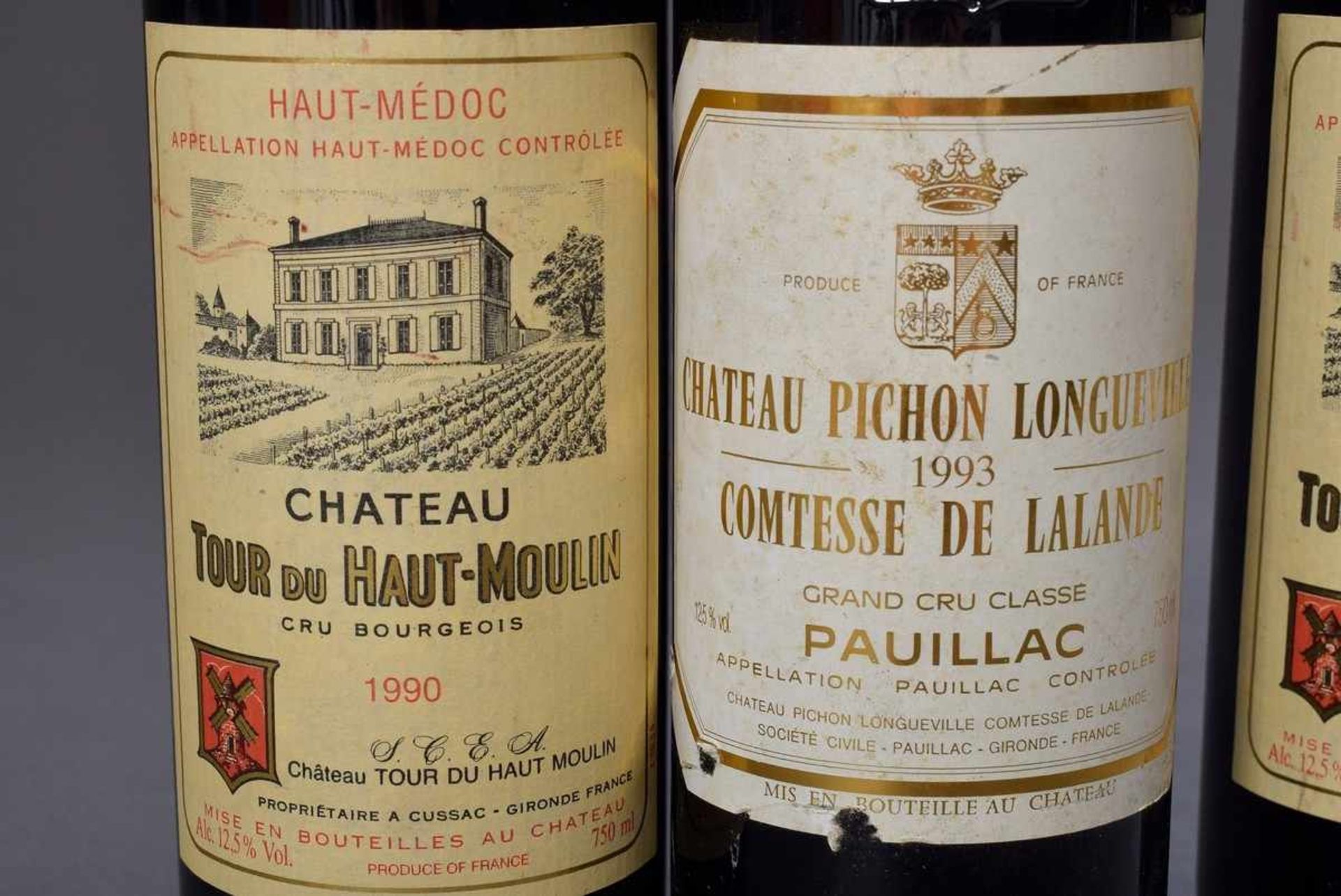 3 Diverse Flaschen Rotwein: 2 Flaschen "Chateau Tour du Haut-Moulin, Haut-Médoc, 1990, Flasche" - Image 2 of 4