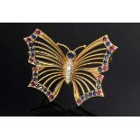 Durchbrochen gearbeitete GG 750 „Schmetterling“ Nadel mit Brillanten (zus.ca. 0.25ct/VSI/W),