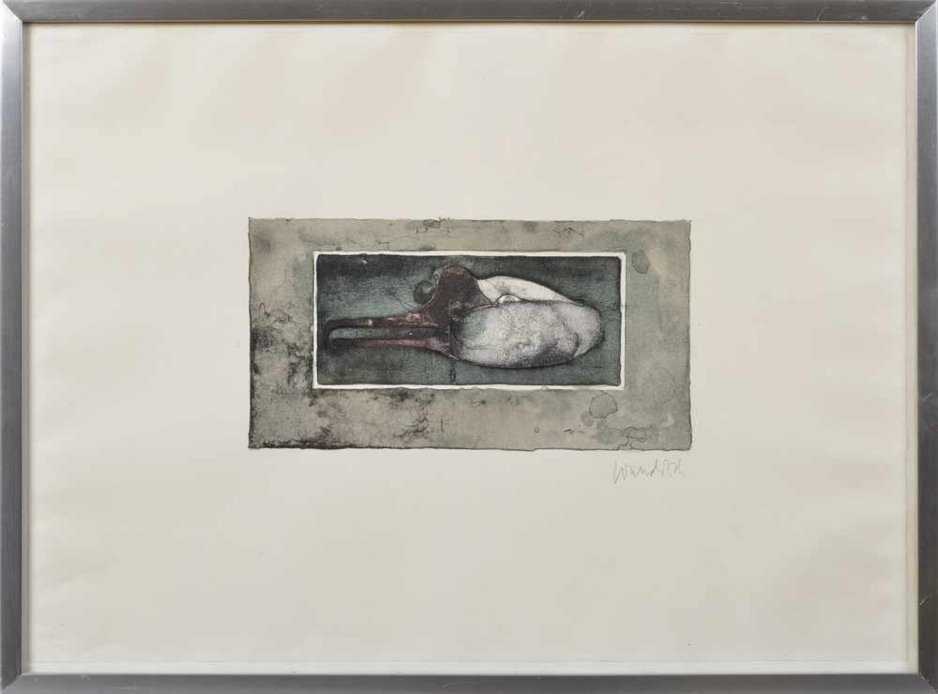 Wunderlich, Paul (1927-2010) "Schwanenkopf" Farblithographie, unnummeriert, u.r.sign., 38x53,5cm ( - Image 2 of 2