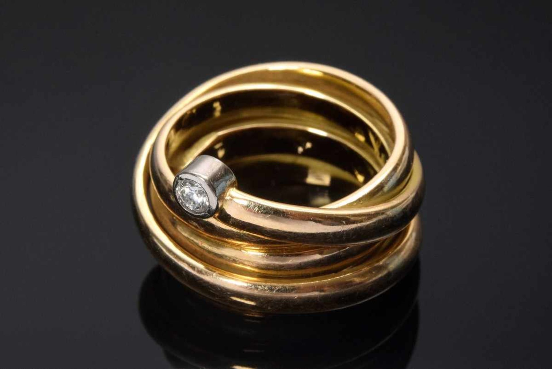 Gewickelter GG 750 Ring mit Brillant in WG Fassung (ca. 0.08ct/VSI/W), 17,9g, Gr. 56Wrapped GG 750 - Bild 2 aus 2