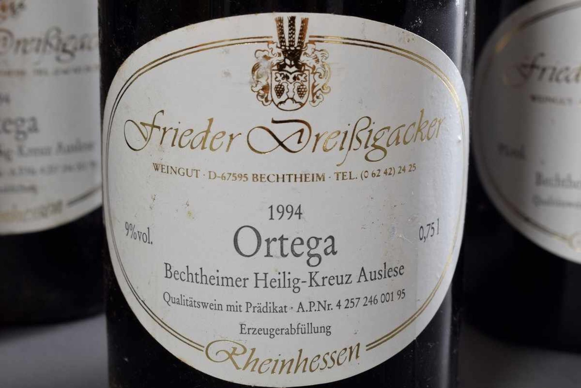 7 Flaschen Weißwein "Frieder Dreißigacker Bechtheim", Ortega, Auslese, 1994, Erzeugerabfüllung, - Image 2 of 2