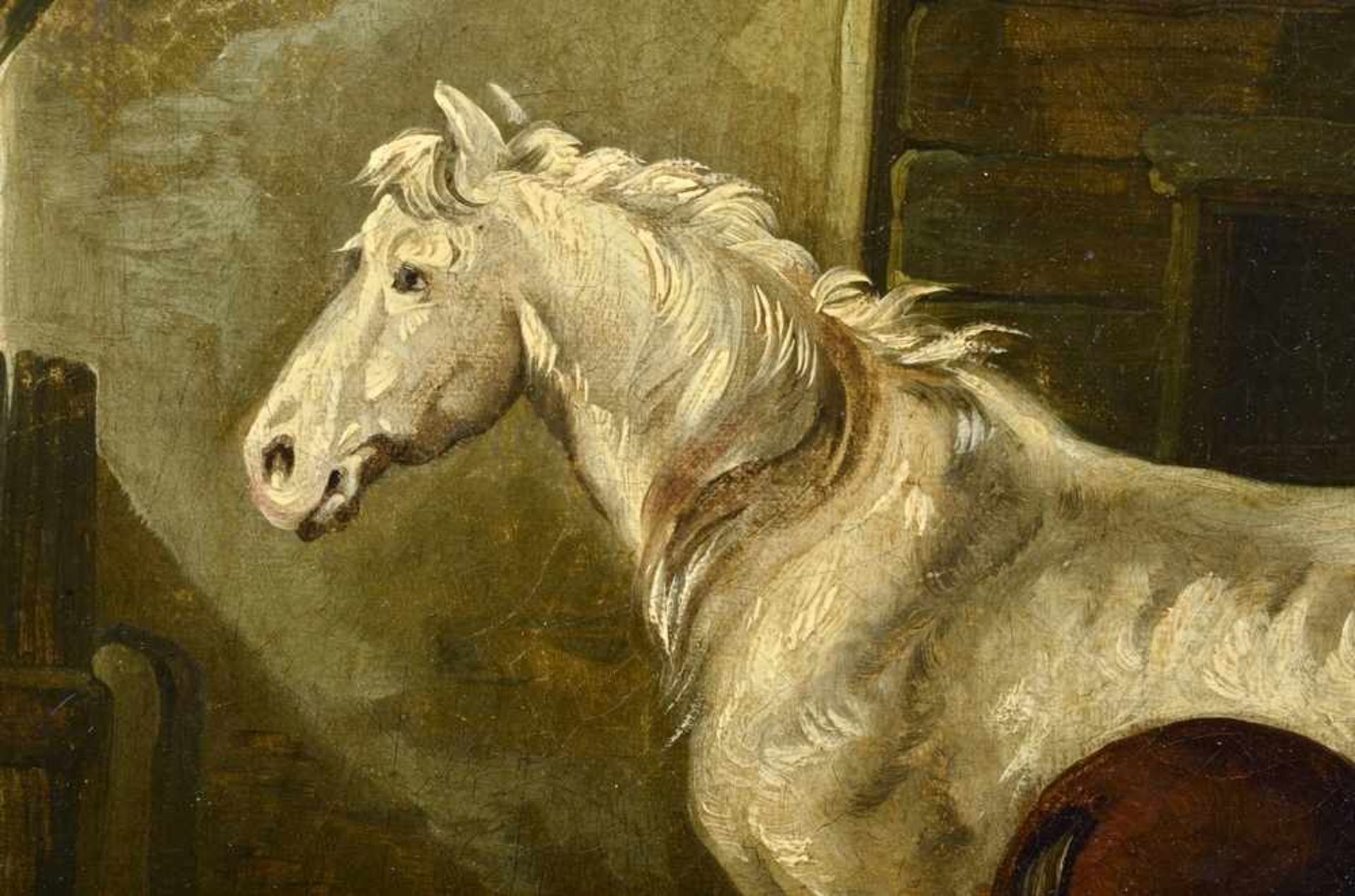 Morland, George (1763-1804) "Ländliches Idyll mit Pferden, Hund und Junge" 1789, Öl/Leinwand, u.l. - Image 5 of 5