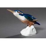 Meissen Figur „Eisvogel“, Entw.: Paul Walther um 1910, RM: „H 124“, PM: „76“, H. 12cm, am Schwanz