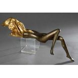 Bruni, Bruno (*1935) "Leda und der Schwan, liegend", Bronze, sign. und num. 3/250, L. 53cm, H.