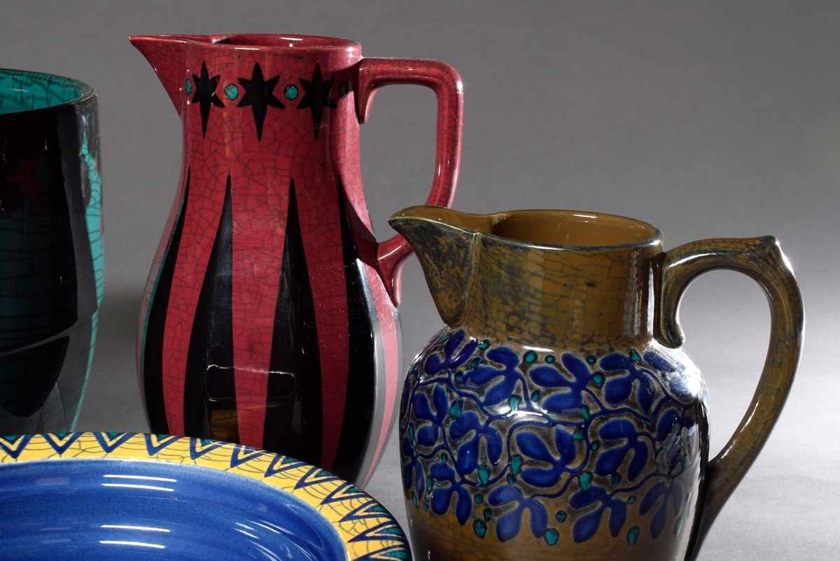 5 Diverse Teile Wächtersbach Keramik in verschiedenen Dekoren und Farben: Übertopf (H. 22,5cm, - Image 2 of 9