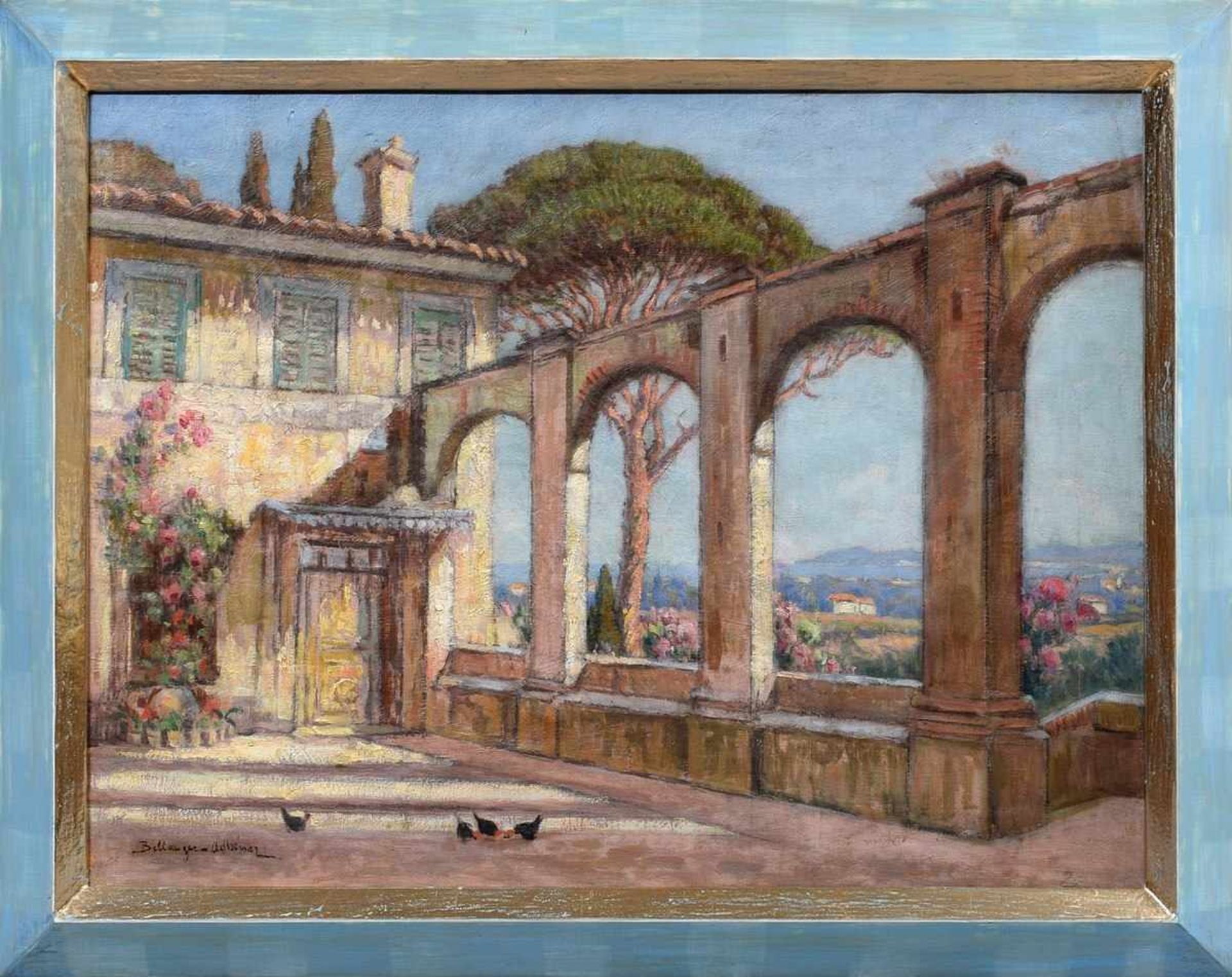 Bellanger-Adhémar, Paul (1868-1948) „Südliche Terrasse“, Öl/Leinwand, u.l. sign., 45x60cm (m.R. 55, - Bild 2 aus 4